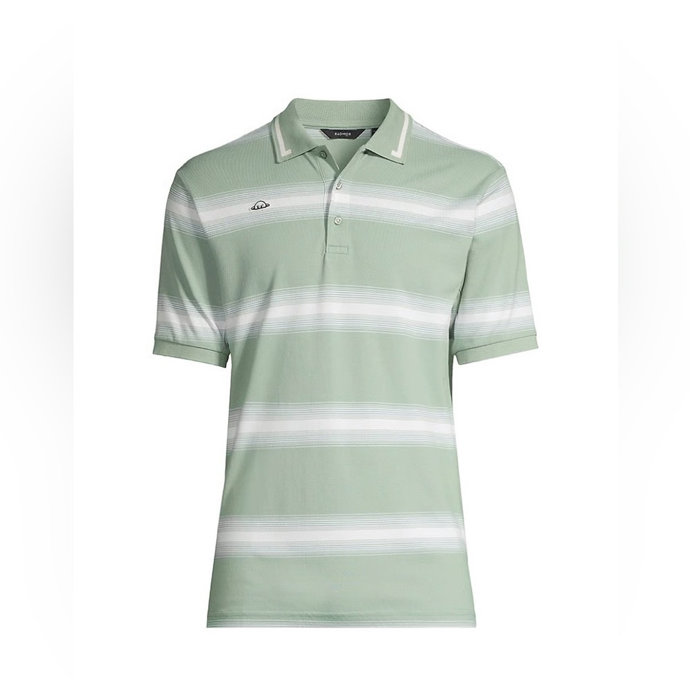 NEW Radmor Mens Taylor Golf Polo Green Stripe Ombre Fade XL Pima Cotton NWT